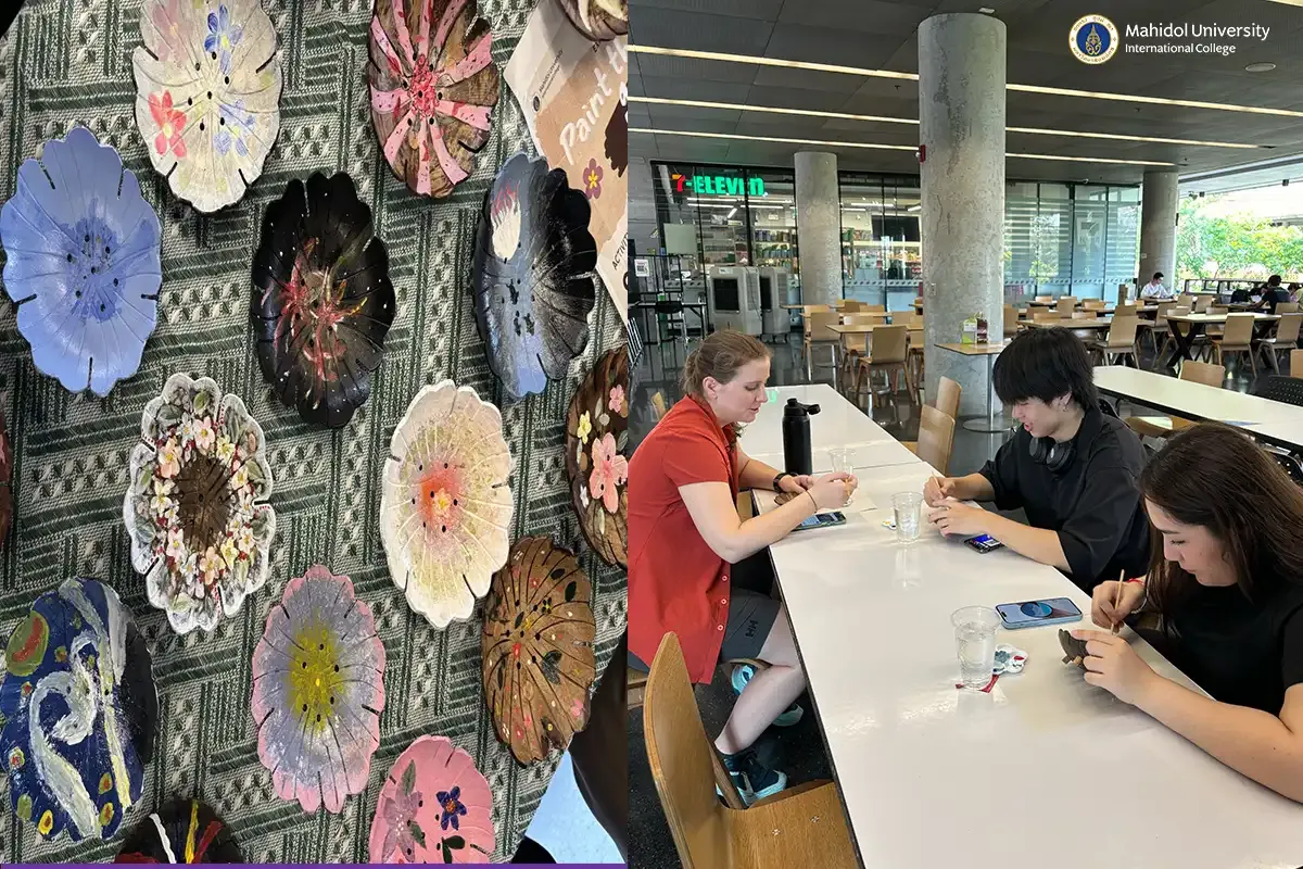 MUIC’s Rakkaew Club Encourages Sustainability in Coconut Shell-painting Workshop