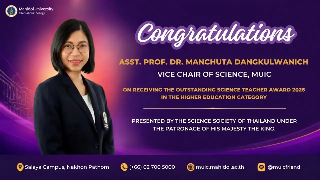 Igniting Curiosity, Serving Society: Chemistry Ajarn Wins Outstanding Science Teacher Award 2026