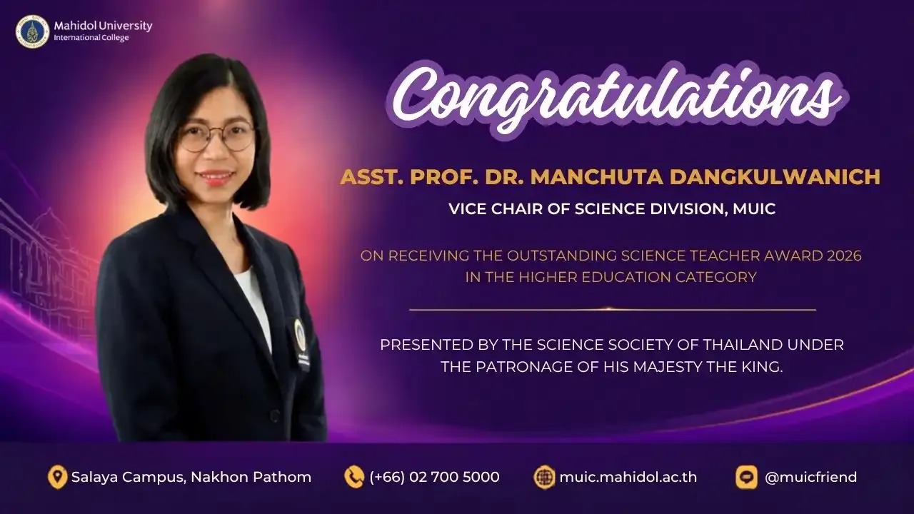 Igniting Curiosity, Serving Society: Chemistry Ajarn Wins Outstanding Science Teacher Award 2026
