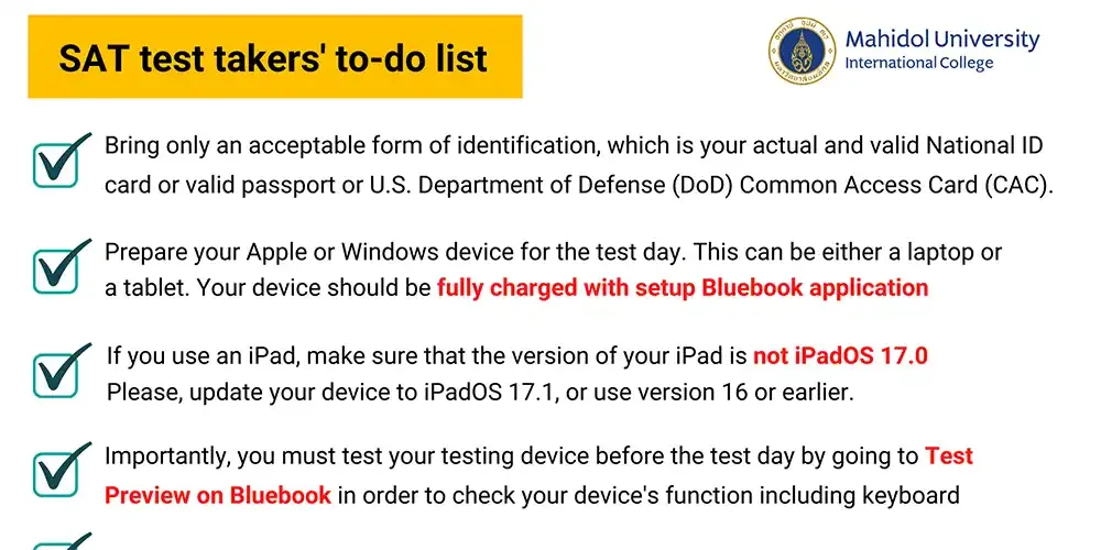 Announcement for SAT Test Takers on December 2, 2023