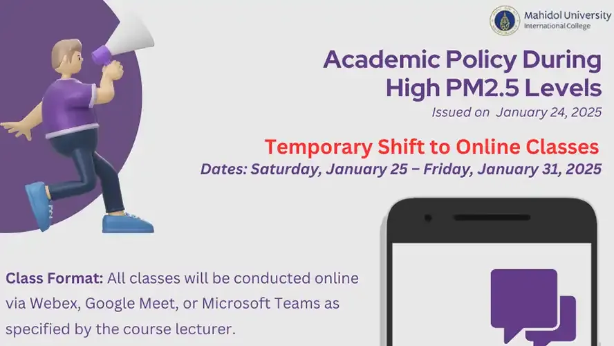 MUIC Guidelines on Online Classes for January 25-31, 2025