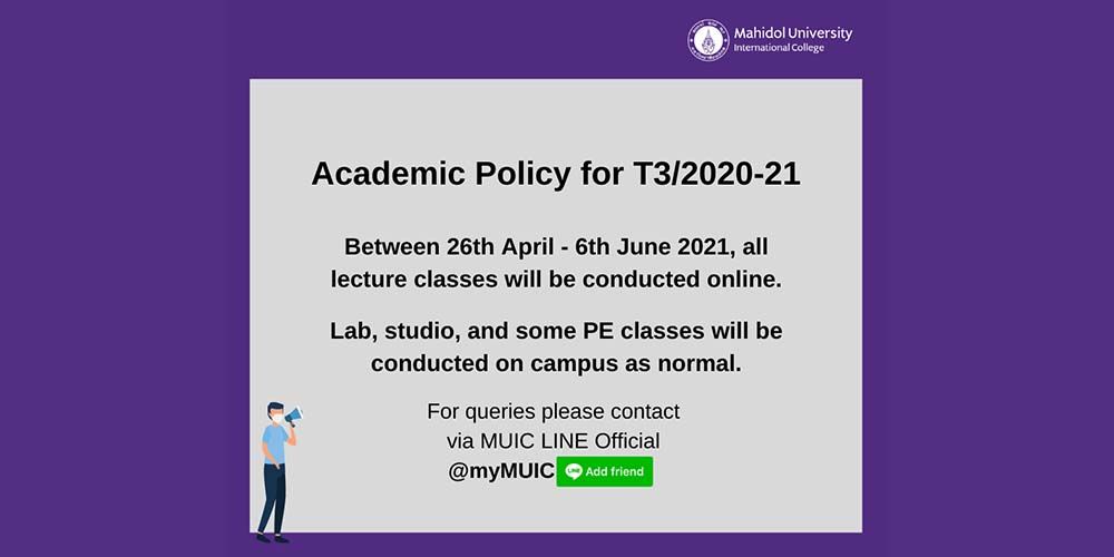 Academic Policy for T3/2020-21