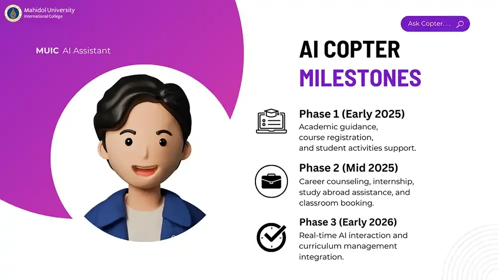 MUIC Successfully Launches AI Copter, a Digital Innovation that Acts as Personal Assistant for its Students