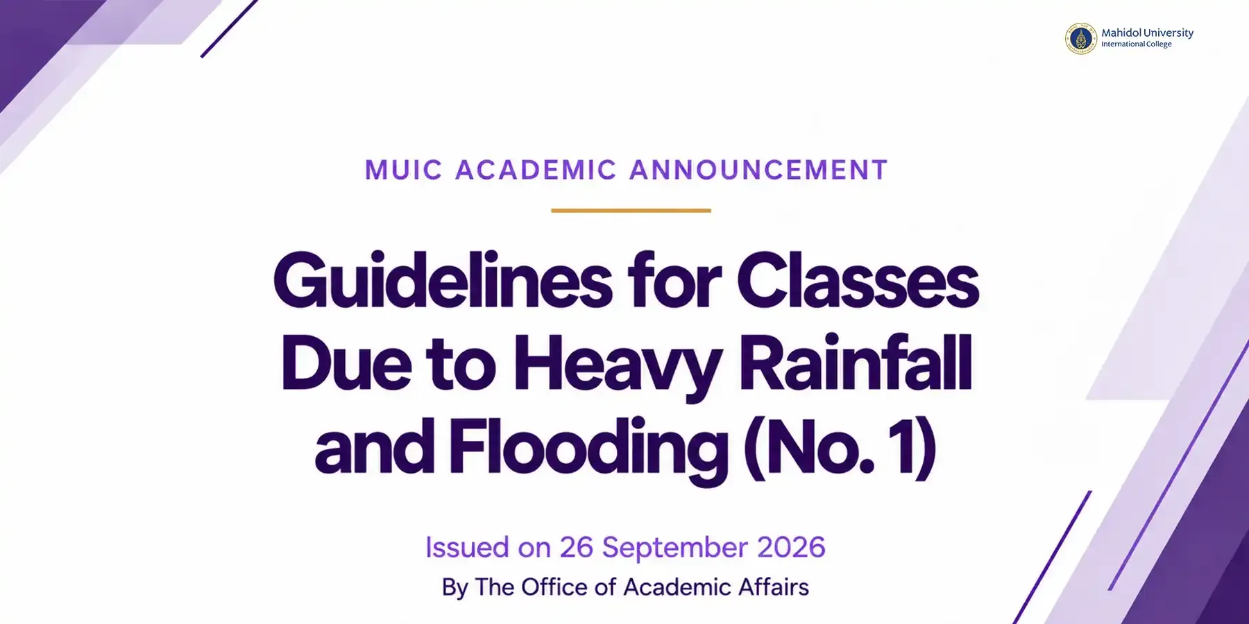 Academic Announcement T1/2026–2027