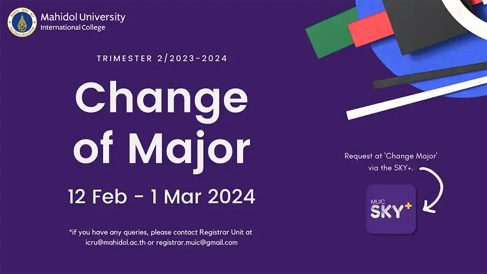 Change of major trimester: 2/2023-2024